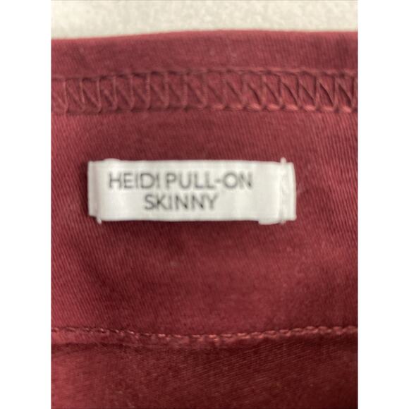 Nine West Womens Burgundy Jeans Size 12 Heidi Skinny Pull On Stretch Mid Rise‎ - Picture 4 of 12